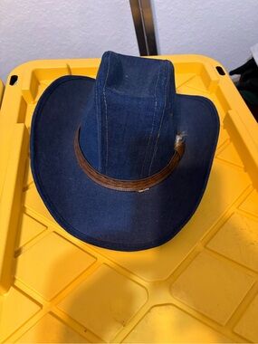 United Hatters USA Vintage Navy Cowboy Hat with Brown Band